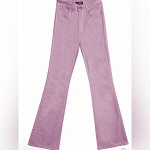 Katie J pink coated flare Jean/pant